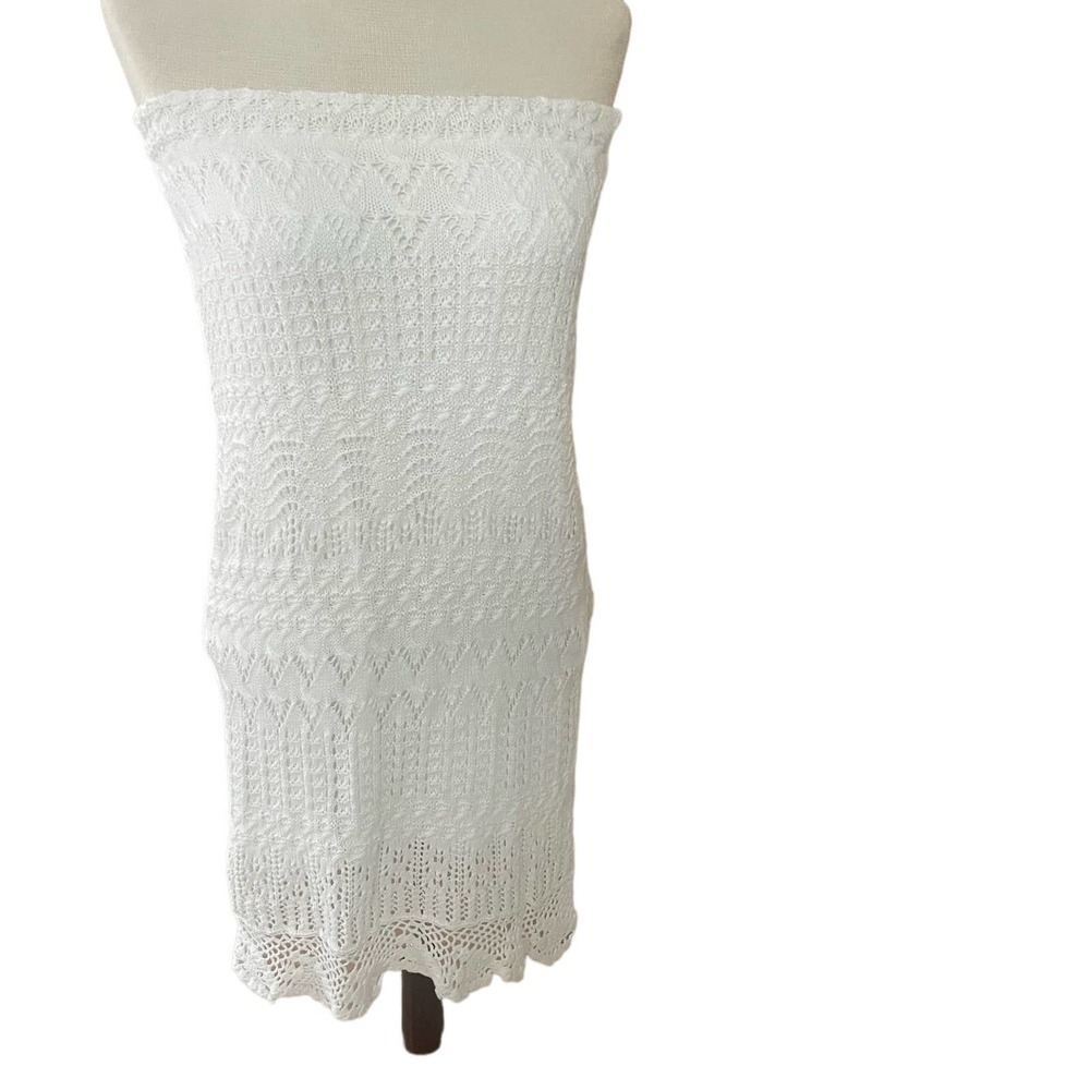 Ralph Lauren sz M Linen Knit Strapless Dress Bridal Classic Country Club